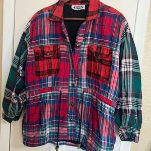 Ride Vintage Mismatched Plaid Flannel Shirt  Sz M 90s Y2K Streetwear Festival